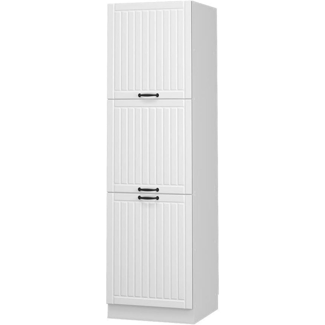Sideboard verbindet Metallgriffe und beschichtete Flaechen