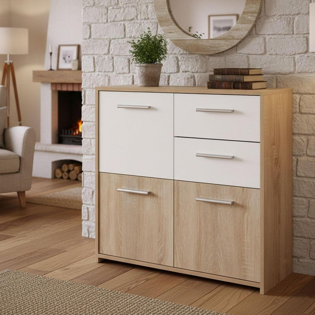Sideboard mit geschlossenem Stauraum, beschichteten Flaechen und Schubladen
