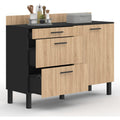 Sideboard mit 3 Schubladen, geschlossenem Stauraum und Holzoptik
