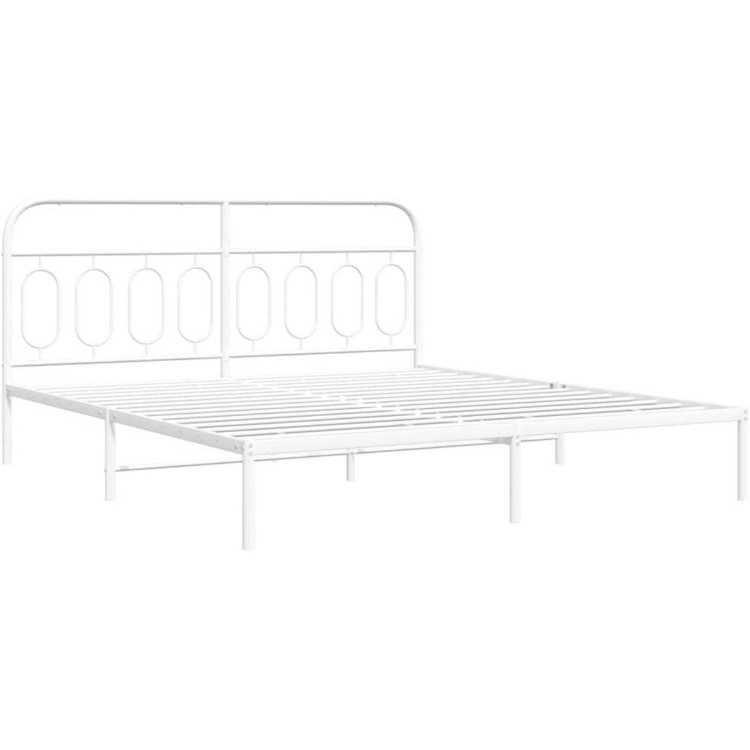 Das Bettgestell misst 160 x 200 cm in Weiss