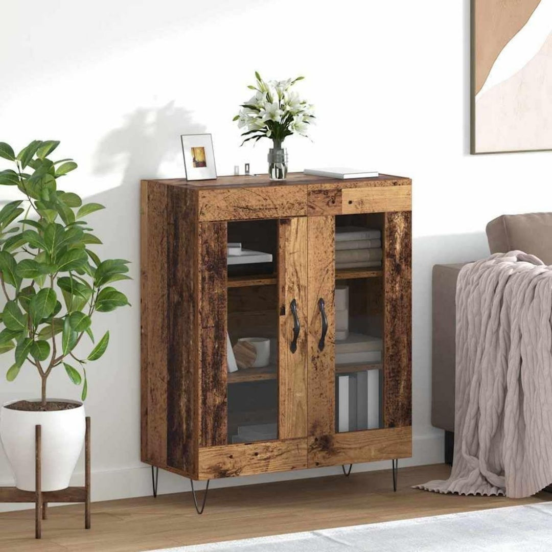 Geschlossener Stauraum an dem Sideboard aus Holzwerkstoff mit den Massen 69.5 x 34 x 90 cm