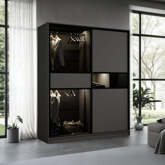 Kleiderschrank in Anthrazit