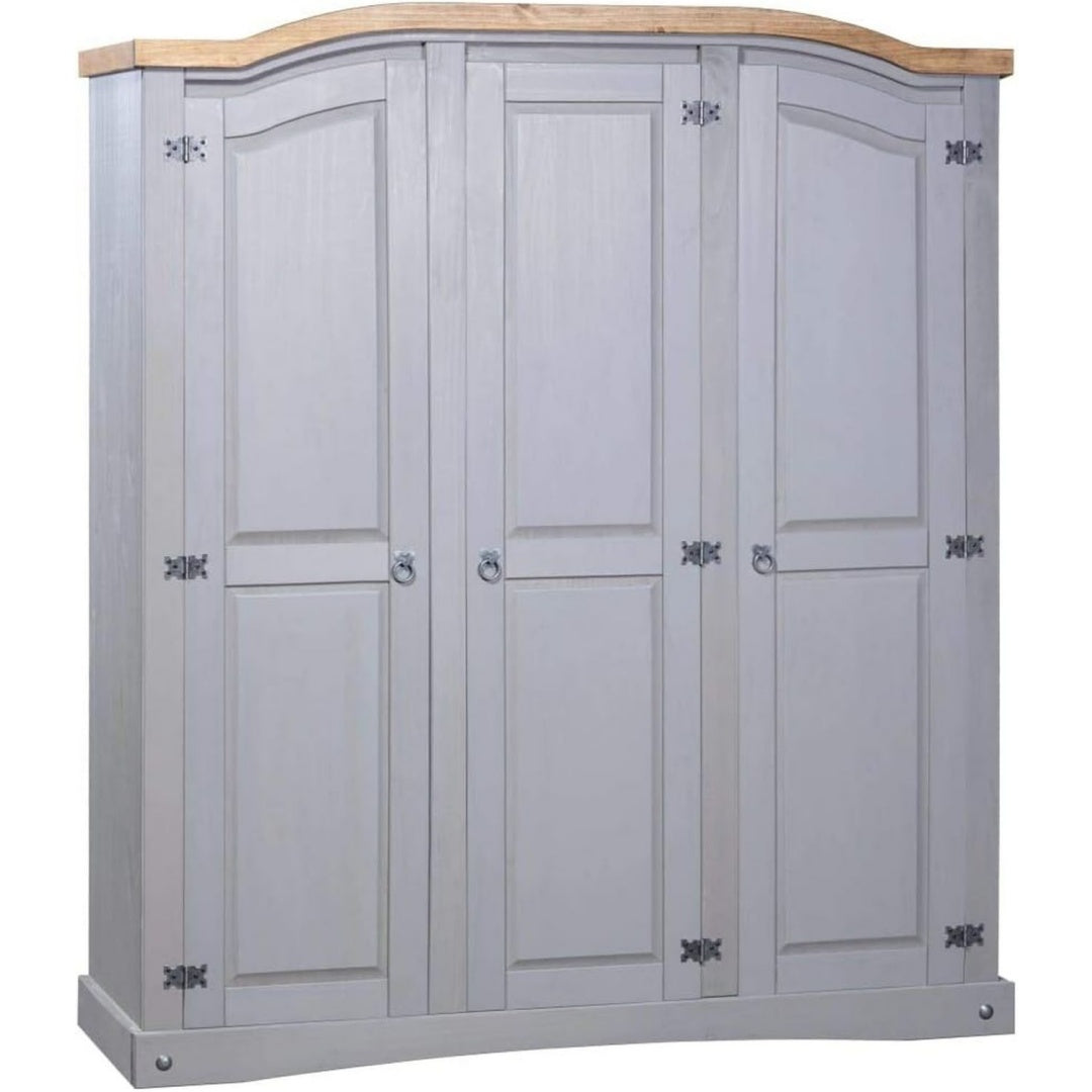 Kleiderschrank mit 3 Tueren und geschlossenem Stauraum