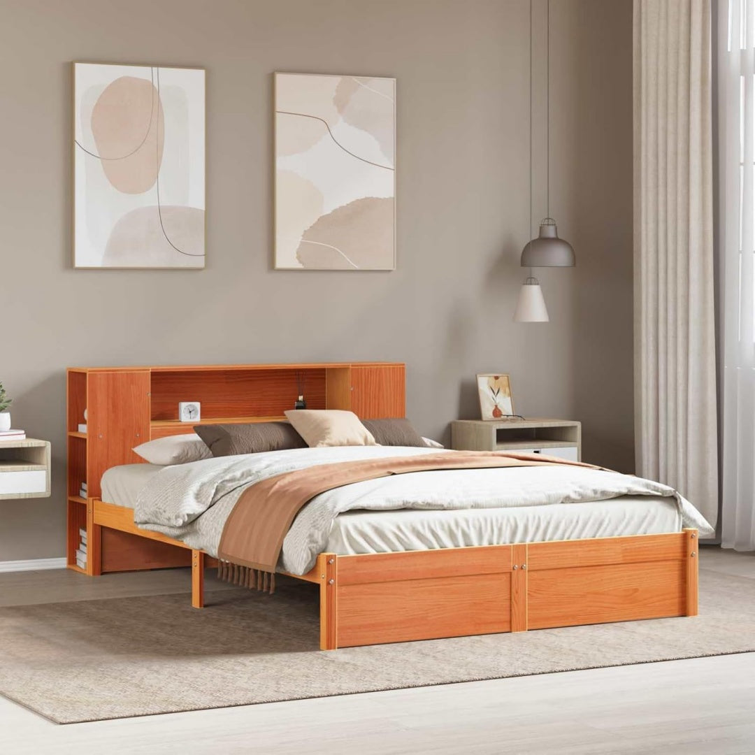 Bettgestell aus Massivholz und Kiefernholz mit den Massen 150 x 200 cm