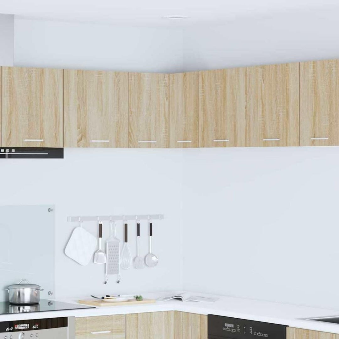 Wandschrank mit den Massen 57 x 57 x 40 cm in Weiss und Eichenbraun