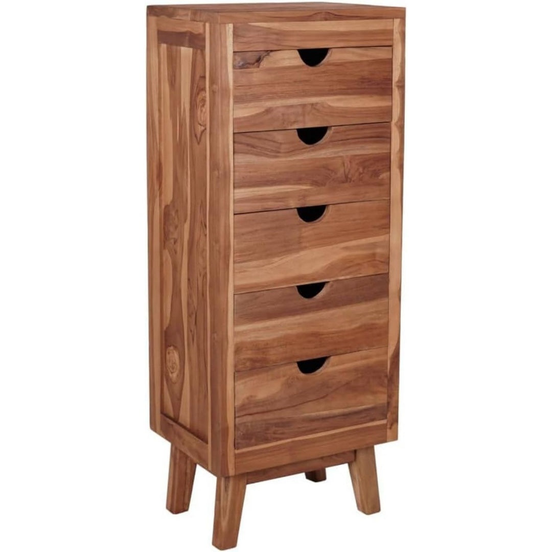 Sideboard aus Massivholz zeigt 5 Schubladen
