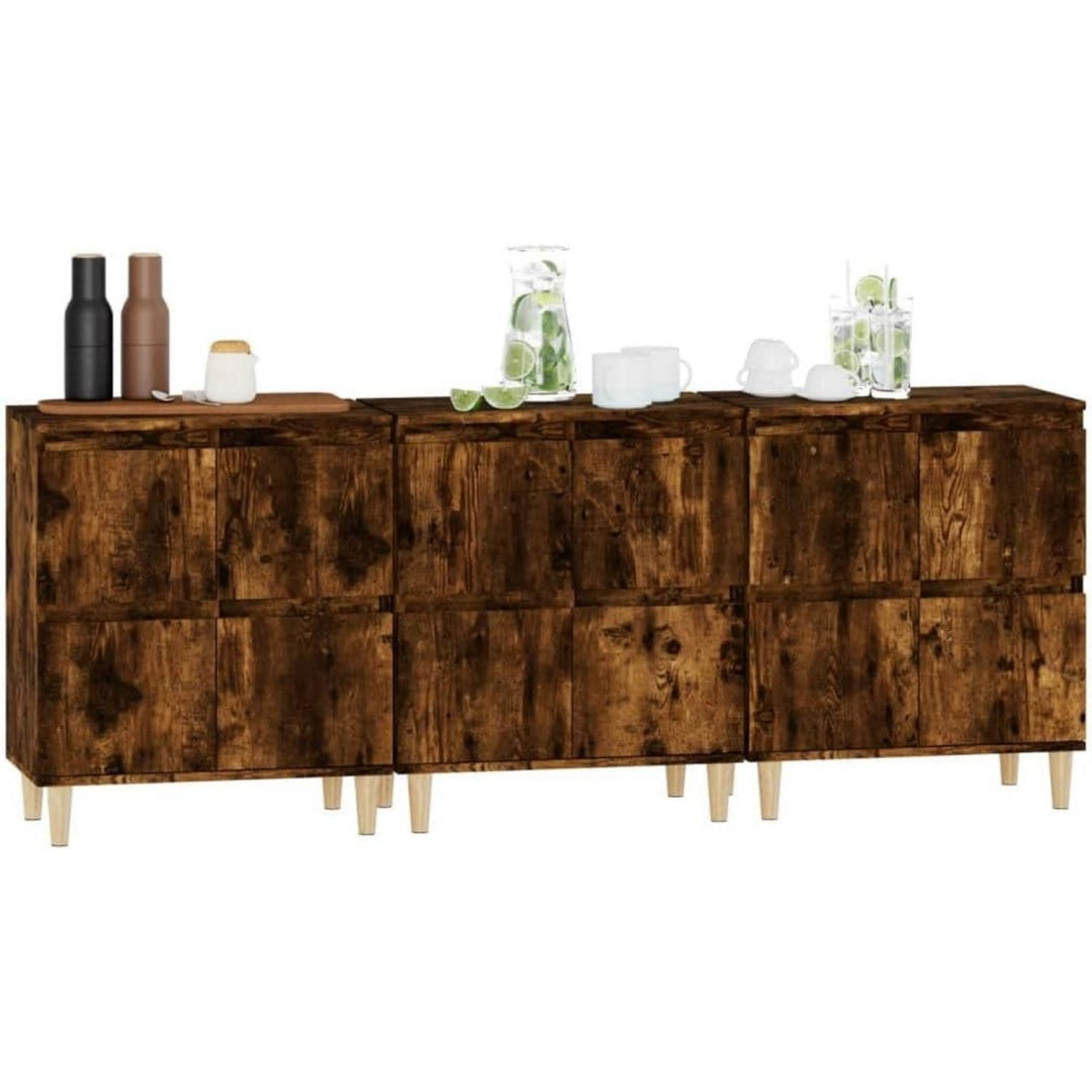 3 Exemplare von dem Sideboard im Set in Eichenbraun