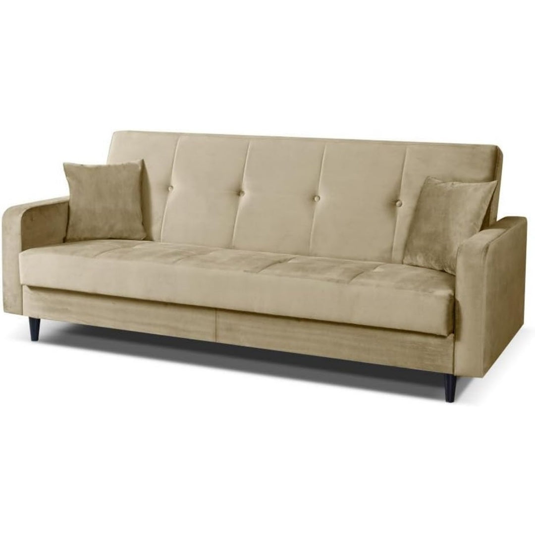 Holzbeine praegen das Sofa
