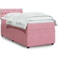 Boxspringbett aus Samt in Rosa